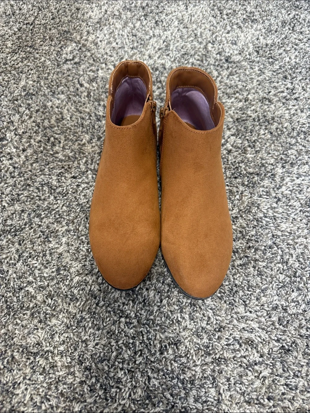 Cat & Jack Girls' Tan Suede-Look Ankle Boots